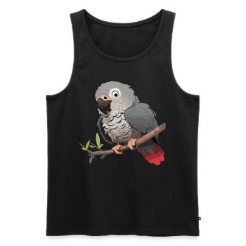 Graupapageien Graupapagei - Männer Premium Bio Tank Top - Schwarz - Vorne - AI Model Male 178 light (178cm)