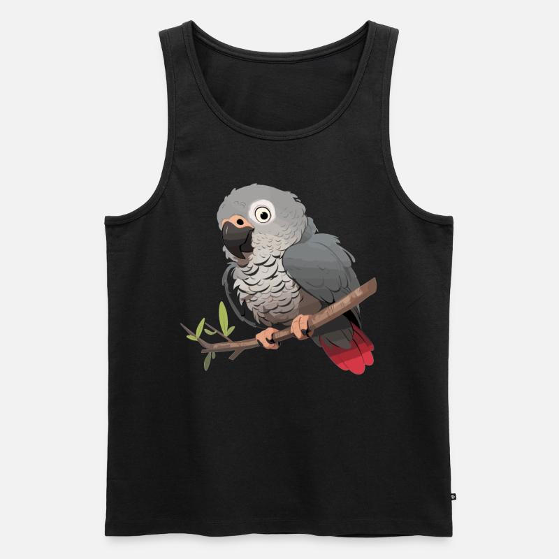Graupapageien Graupapagei - Männer Premium Bio Tank Top - Schwarz