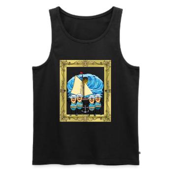 Peanut Sailor Sailor Ship Ahoy Sea Boat - Débardeur bio Premium Homme - noir - Devant - AI Model Male 178 light (178cm)