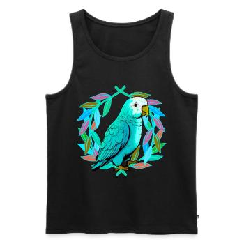 perroquet perroquets oiseau oiseaux - Débardeur bio Premium Homme - noir - Devant - Michal (187cm)