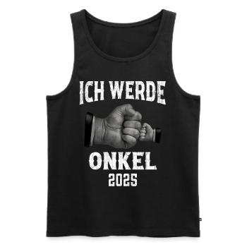 Ich werde Onkel 2025 - Männer Premium Bio Tank Top - Schwarz - Vorne - Michal (187cm)