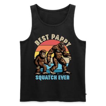 Best Pappy Squatch Ever - Männer Premium Bio Tank Top - Schwarz - Vorne - AI Model Male 178 light (178cm)
