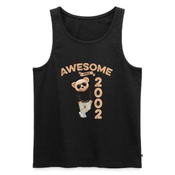 2002 Geburtstag Cool Teddy Bär Awesome since - Männer Premium Bio Tank Top - Schwarz - Vorne - Michal (187cm)