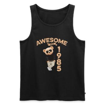 1985 anniversaire Cool Teddy Bear Awesome depuis - Débardeur bio Premium Homme - noir - Devant - Michal (187cm)