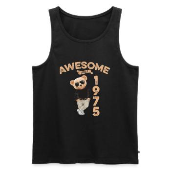 1975 Geburtstag Cool Teddy Bär Awesome since - Männer Premium Bio Tank Top - Schwarz - Vorne - Michal (187cm)