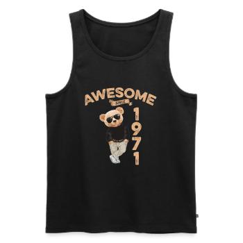 1971 Geburtstag Cool Teddy Bär Awesome since - Männer Premium Bio Tank Top - Schwarz - Vorne - Michal (187cm)