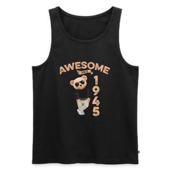 1945 Geburtstag Cool Teddy Bär Awesome since - Männer Premium Bio Tank Top - Schwarz - Vorne - Michal (187cm)