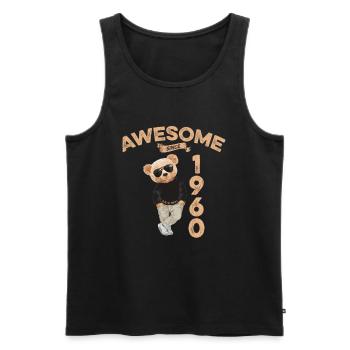 1960 Geburtstag Cool Teddy Bär Awesome since - Männer Premium Bio Tank Top - Schwarz - Vorne - Michal (187cm)