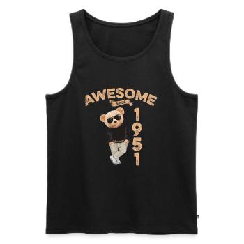 1951 Geburtstag Cool Teddy Bär Awesome since - Männer Premium Bio Tank Top - Schwarz - Vorne - Michal (187cm)