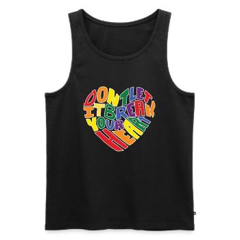 LGBTQ Ne laissez pas cela vous briser le cœur - Débardeur bio Premium Homme - noir - Devant - Michal (187cm)