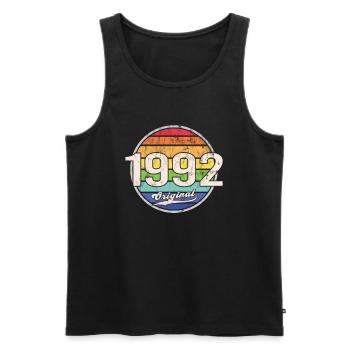 1992 Geburtstag Year Original - Männer Premium Bio Tank Top - Schwarz - Vorne - Michal (187cm)