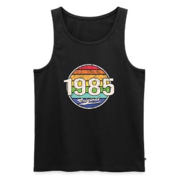 1985 Geburtstag Year Original - Männer Premium Bio Tank Top - Schwarz - Vorne - Michal (187cm)