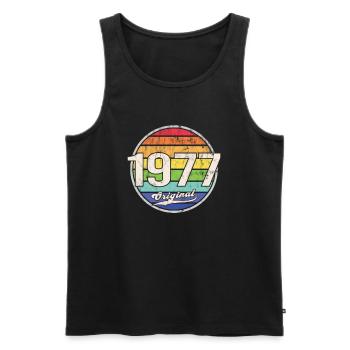 1977 Anniversaire Année Original - Débardeur bio Premium Homme - noir - Devant - Michal (187cm)