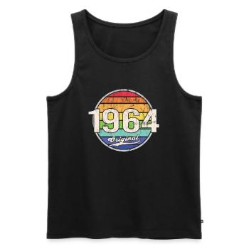 1964 Anniversaire Année Original - Débardeur bio Premium Homme - noir - Devant - Michal (187cm)