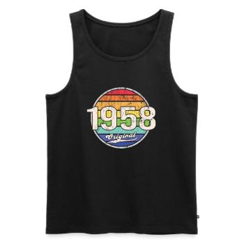 1958 Geburtstag Year Original - Männer Premium Bio Tank Top - Schwarz - Vorne - Michal (187cm)