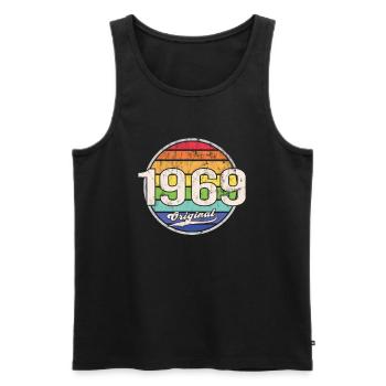 1969 Geburtstag Year Original - Männer Premium Bio Tank Top - Schwarz - Vorne - Michal (187cm)