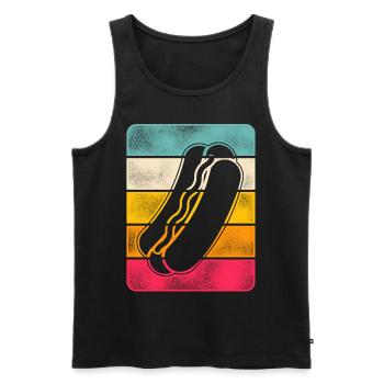 Hot Dog Adulte Rétro Vintage - Débardeur bio Premium Homme - noir - Devant - Michal (187cm)