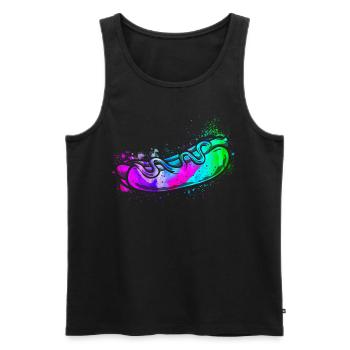 Hot-dog Adulte Aquarelle - Débardeur bio Premium Homme - noir - Devant - AI Model Male 178 light (178cm)