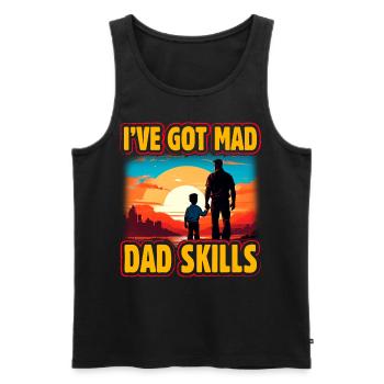 Ich habe verrückte Dad-Fähigkeiten - Männer Premium Bio Tank Top - Schwarz - Vorne - AI Model Male 178 light (178cm)