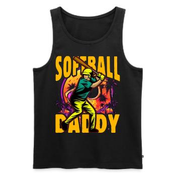 Papa de softball - Débardeur bio Premium Homme - noir - Devant - AI Model Male 178 light (178cm)