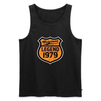 Anniversaire de 1979 Légende originale depuis le parcours - Débardeur bio Premium Homme - noir - Devant - Michal (187cm)