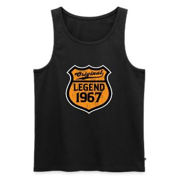 Anniversaire de 1967 Légende originale depuis le parcours - Débardeur bio Premium Homme - noir - Devant - Michal (187cm)