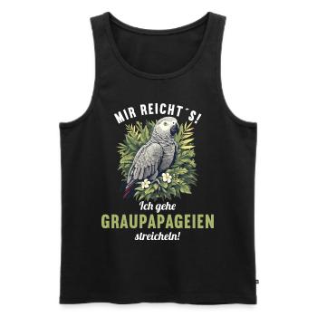 Graupapageien Graupapagei - Männer Premium Bio Tank Top - Schwarz - Vorne - AI Model Male 178 light (178cm)