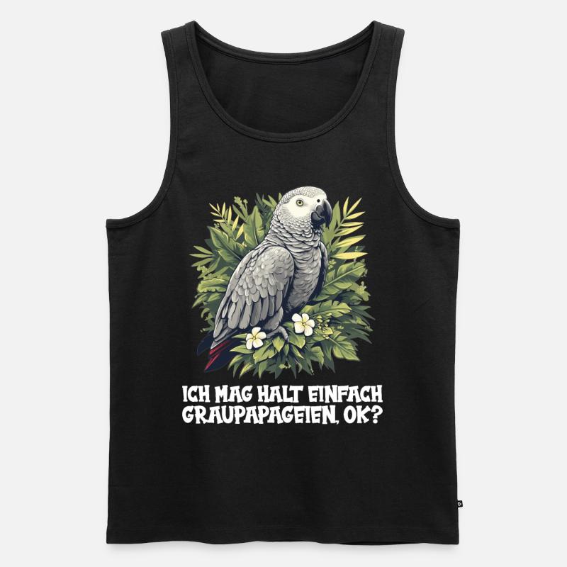 Graupapageien Graupapagei - Männer Premium Bio Tank Top - Schwarz