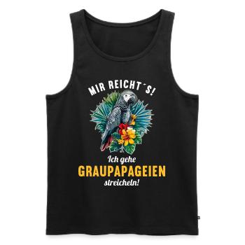 Graupapageien Graupapagei - Männer Premium Bio Tank Top - Schwarz - Vorne - AI Model Male 178 light (178cm)