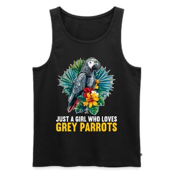 Graupapageien Graupapagei - Männer Premium Bio Tank Top - Schwarz - Vorne - AI Model Male 178 light (178cm)