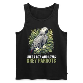 Graupapageien Graupapagei - Männer Premium Bio Tank Top - Schwarz - Vorne - AI Model Male 178 light (178cm)