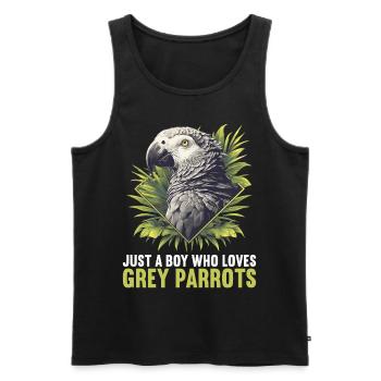 Graupapageien Graupapagei - Männer Premium Bio Tank Top - Schwarz - Vorne - AI Model Male 178 light (178cm)
