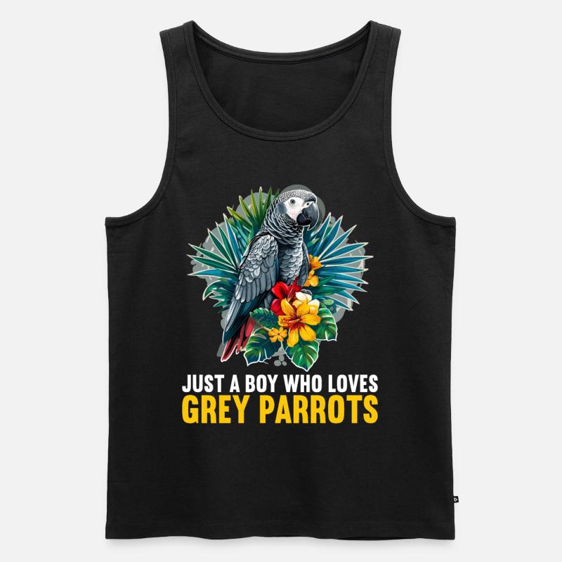 Graupapageien Graupapagei - Männer Premium Bio Tank Top - Schwarz