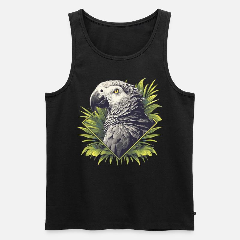 Graupapageien Graupapagei - Männer Premium Bio Tank Top - Schwarz