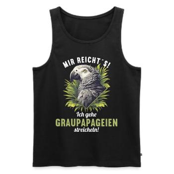 Graupapageien Graupapagei - Männer Premium Bio Tank Top - Schwarz - Vorne - AI Model Male 178 light (178cm)