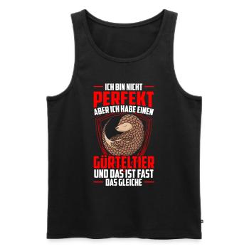 Armadillo is not perfect Armadillo Armadillo - Men's Premium Organic Tank Top - black - Front - Michal (187cm)