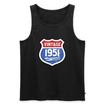 1951 Geburtstag Route Vintage Original - Männer Premium Bio Tank Top - Schwarz - Vorne - AI Model Male 178 light (178cm)