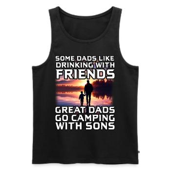 Great Dads go Camping with Sons - Men's Premium Organic Tank Top - black - Front - Michal (187cm)