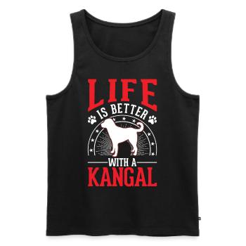 Das Leben ist beser mit einem Kangal - Männer Premium Bio Tank Top - Schwarz - Vorne - Michal (187cm)