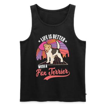 La vie est meilleure avec un fox-terrier - Débardeur bio Premium Homme - noir - Devant - Michal (187cm)