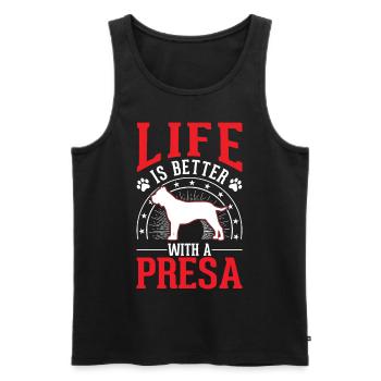 Life is better with a Presa Canario - Men's Premium Organic Tank Top - black - Front - Michal (187cm)