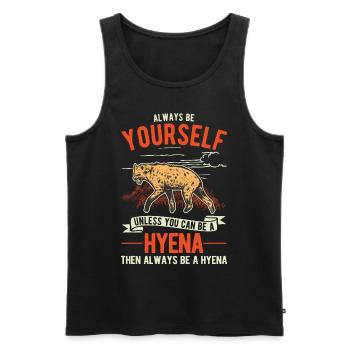 Always be yourself Hyena Erdwolf Hyäne - Männer Premium Bio Tank Top - Schwarz - Vorne - AI Model Male 178 light (178cm)
