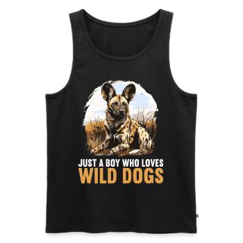 Wildhunde Wildhund - Männer Premium Bio Tank Top - Schwarz - Vorne - AI Model Male 178 light (178cm)