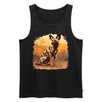 Wildhunde Wildhund - Männer Premium Bio Tank Top - Schwarz - Vorne - AI Model Male 178 light (178cm)