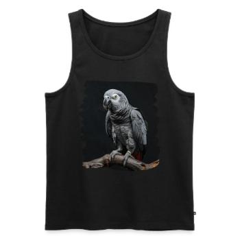Graupapageien Graupapagei - Männer Premium Bio Tank Top - Schwarz - Vorne - AI Model Male 178 light (178cm)