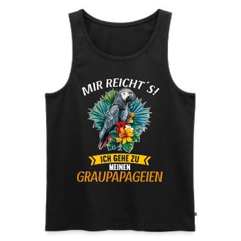 Graupapageien Graupapagei - Männer Premium Bio Tank Top - Schwarz - Vorne - AI Model Male 178 light (178cm)