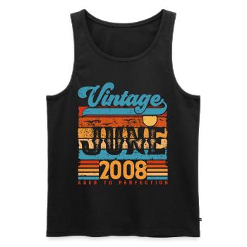 June 2008, Vintage Birthday Gift June 2008. - Men's Premium Organic Tank Top - black - Front - Michal (187cm)