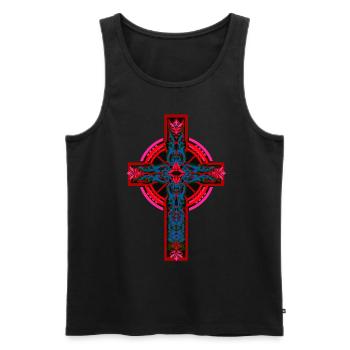 Cross Crosses Crucifix Jesus God Church - Men's Premium Organic Tank Top - black - Front - AI Model Male 178 light (178cm)