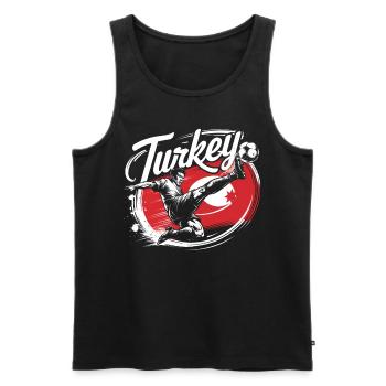 Turkey Gift Turkey Football Soccer Europe Turk - Men's Premium Organic Tank Top - black - Front - Michal (187cm)
