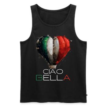 Ciao Bella - Men's Premium Organic Tank Top - black - Front - Michal (187cm)